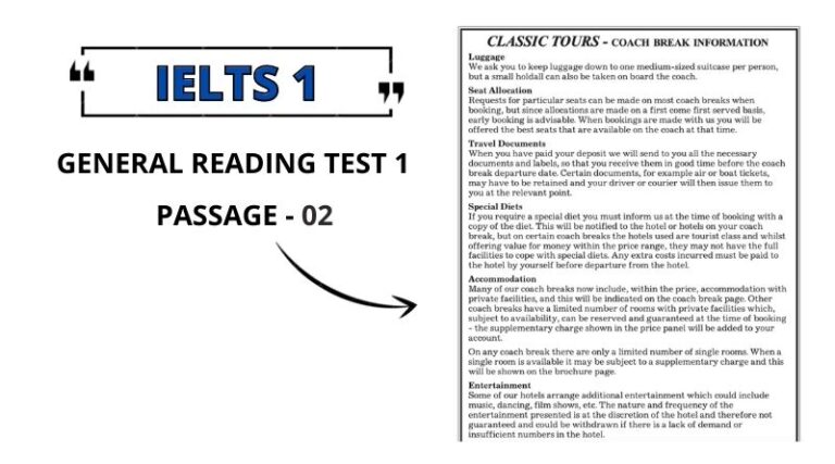 CLASSIC TOURS - COACH BREAK INFORMATION: Reading Answers