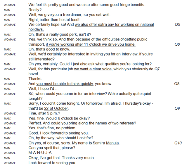 Cambridge 9 Listening Test 1 Transcript – IELTS Progress