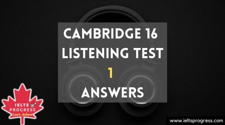 Cambridge IELTS 16 Listening Test 1 Answers