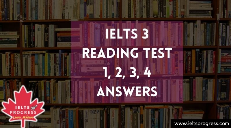Cambridge 3 Reading Test 1-2-3-4 Answers