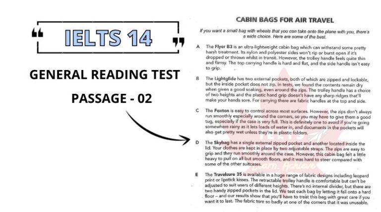 CABIN BAGS FOR AIR TRAVEL reading answers