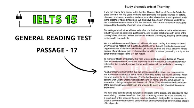 Study dramatic arts at Thornley reading answers