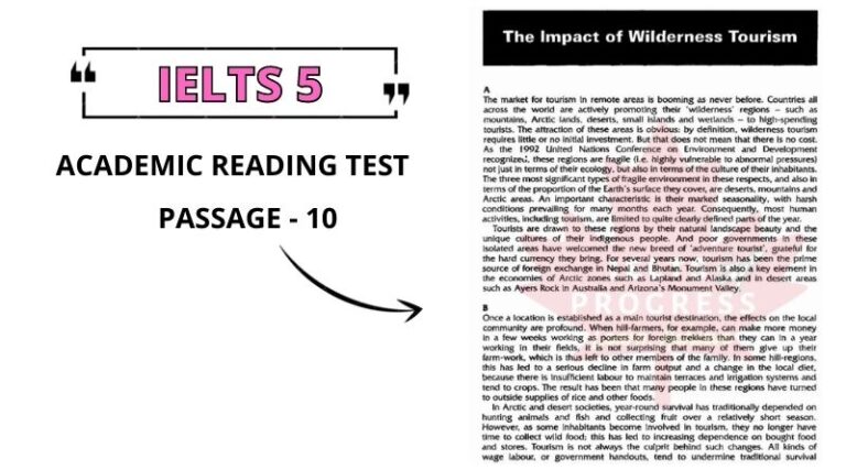 The Impact of Wilderness Tourism Reading Answers & PDF