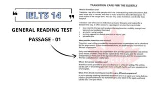 TRANSITION CARE FOR THE ELDERLY: Reading Answers