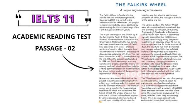 The Falkirk Wheel reading answers PDF