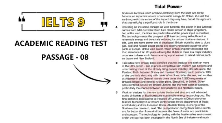 Tidal Power reading answers pdf