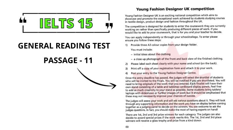 Young Fashion Designer UK competition reading answers